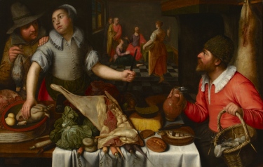 Kitchen Interior with Christ in the House of Mary and Martha by Cornelis Engelszen (1574/5 -1650)