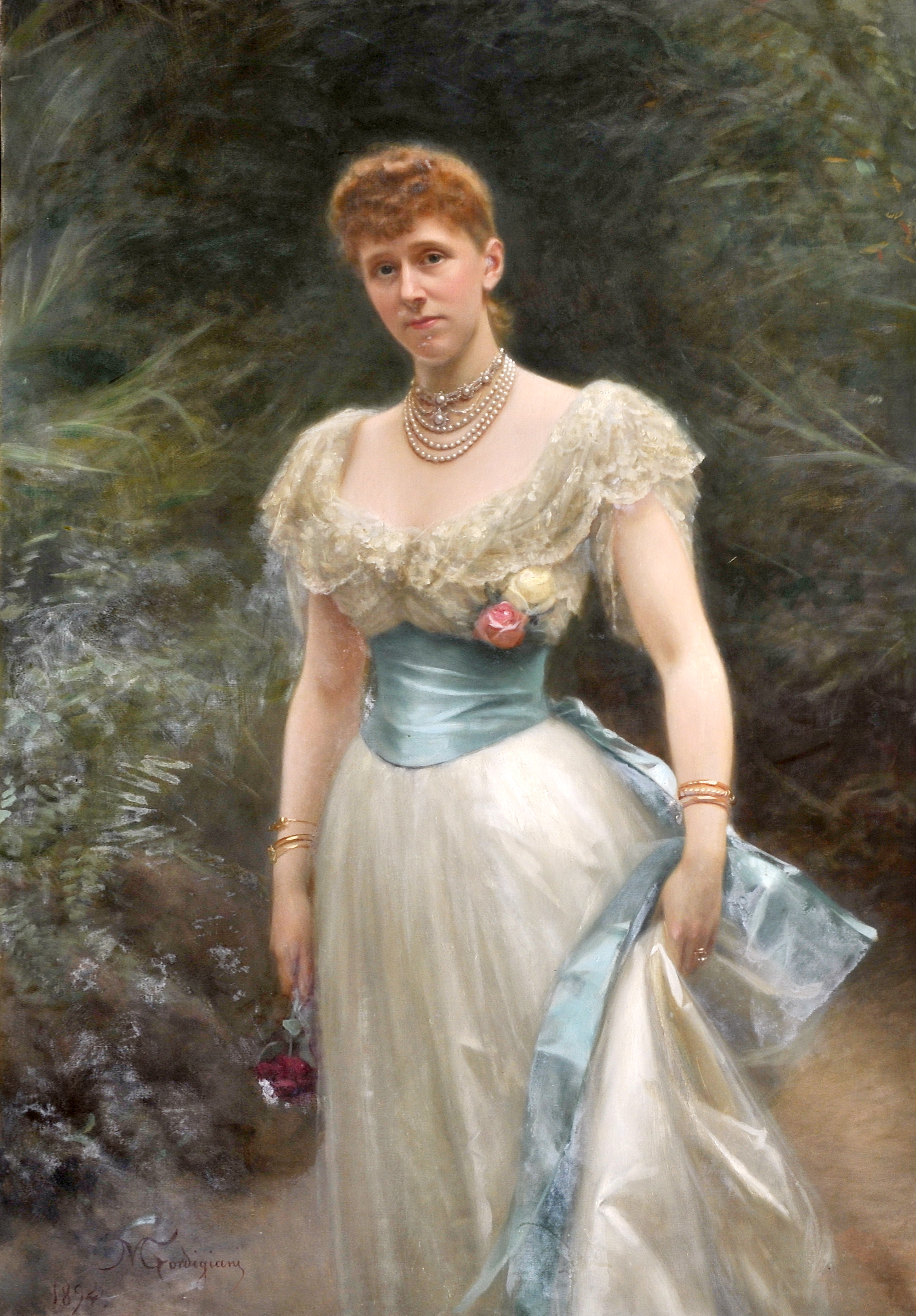Lady Gertrude Lucia Egerton, Countess of Albemarle (1861-1943)by Michele Gordigiani (Florence 1830 ¿ 1909)